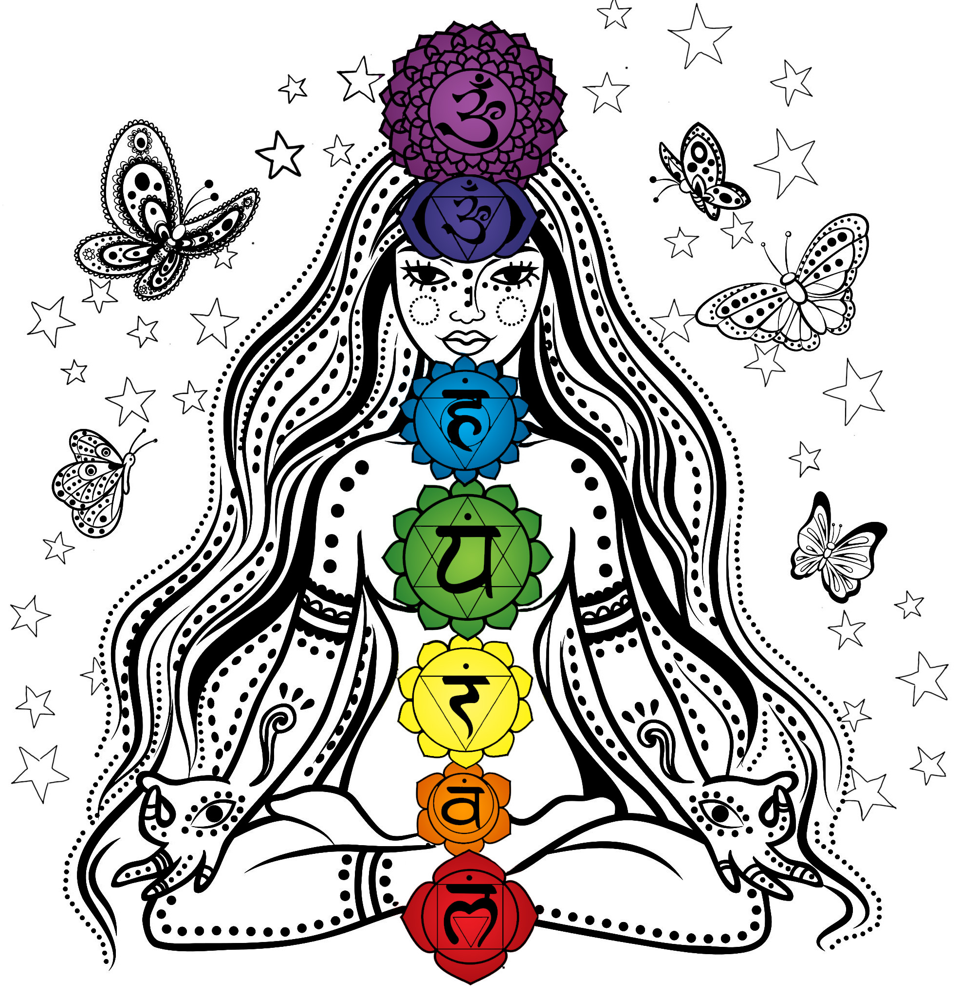 Chakra Mandala Coloring Pages Free Printable Abstract Coloring